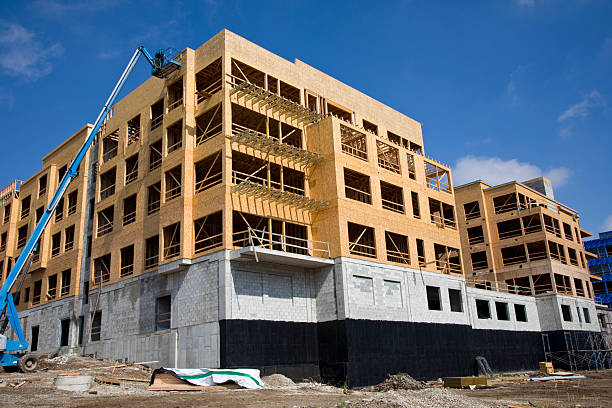 Mass Timber Construction, new apartment complex under construction.